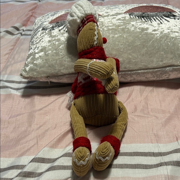 Cozy Holiday Gingerbread Plush with Red Sweater Bottle Hugger with Velcro New - Picture 2 of 4